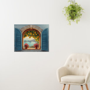 Mediterranean window view and Lemon Balcony  Foam Board