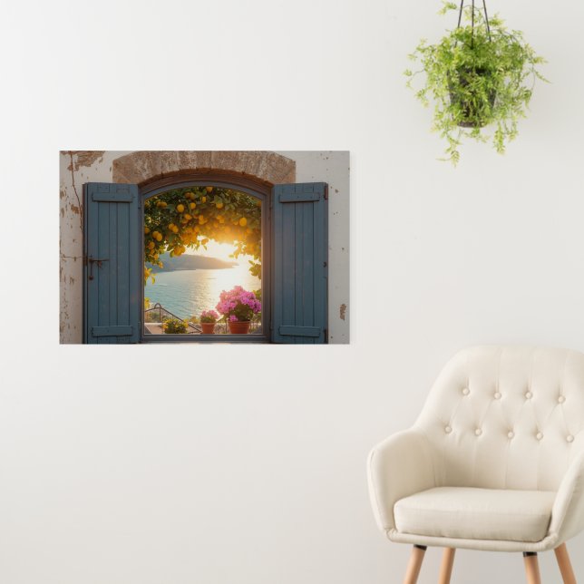 Mediterranean window view and Lemon Balcony  Foam Board (In Situ (Wall))