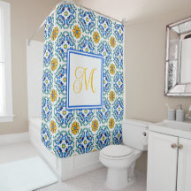 Mediterranean Yellow Blue Monogram