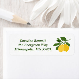 Mediterranean Yellow Lemon Branch Label
