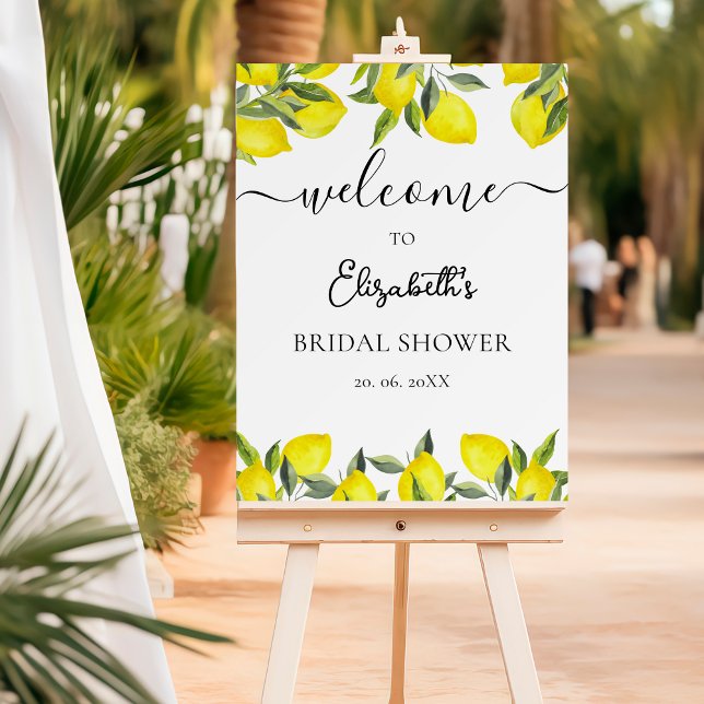 Mediterranean Yellow Lemon Bridal shower Foam Board (Creator Uploaded)