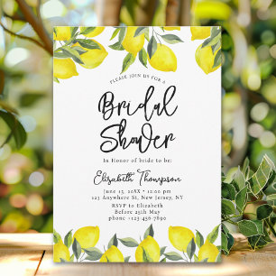 Mediterranean Yellow Lemon Bridal shower Invitation