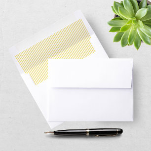 Mediterranean Yellow Striped Wedding Envelope Liner