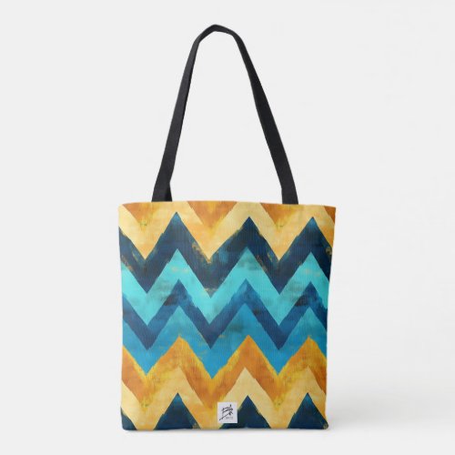 Mediterranean zig_zag tote bag