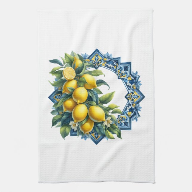 Mediterranian Lemons Kitchen Towel (Vertical)