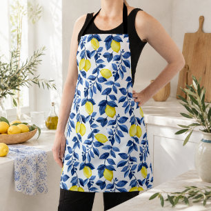 Mediterrenean Citrus Lemon pattern Apron