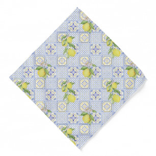 Mediterrenean Citrus Lemon pattern Bandana