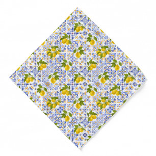 Mediterrenean Citrus Lemon pattern Bandana