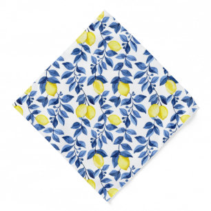 Mediterrenean Citrus Lemon pattern Bandana
