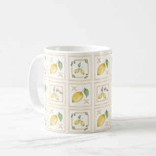 Mediterrenean Citrus Lemon pattern Coffee Mug