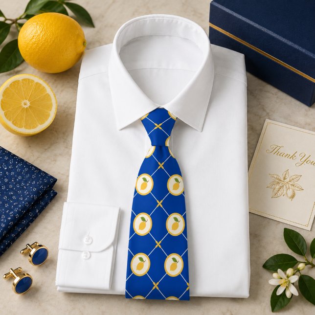 Mediterrenean Citrus Lemon pattern Neck Tie (Creator Uploaded)
