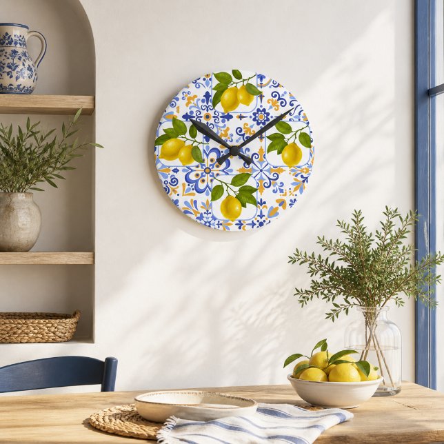 Mediterrenean Citrus Lemon pattern Round Clock (Creator Uploaded)
