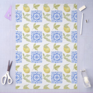 Mediterrenean Citrus Lemon pattern Tissue Paper