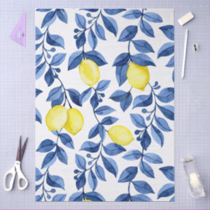 Mediterrenean Citrus Lemon pattern Tissue Paper
