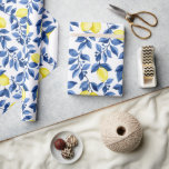 Mediterrenean Citrus Lemon pattern Wrapping Paper<br><div class="desc">Beautiful color combination of yellow  citrus lemons amazing designs for fresh colors lovers.</div>