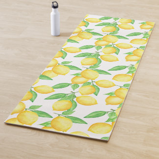 Mediterrenean Citrus Lemon pattern Yoga Mat