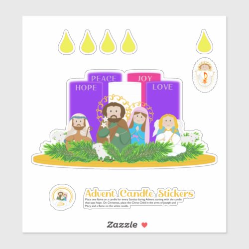 Medium Advent Candle Stickers