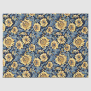 Medium Art Nouveau Sunflowers – 10lb, 17"x23" Tissue Paper