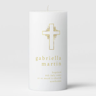 Medium Baptism Candle with cross