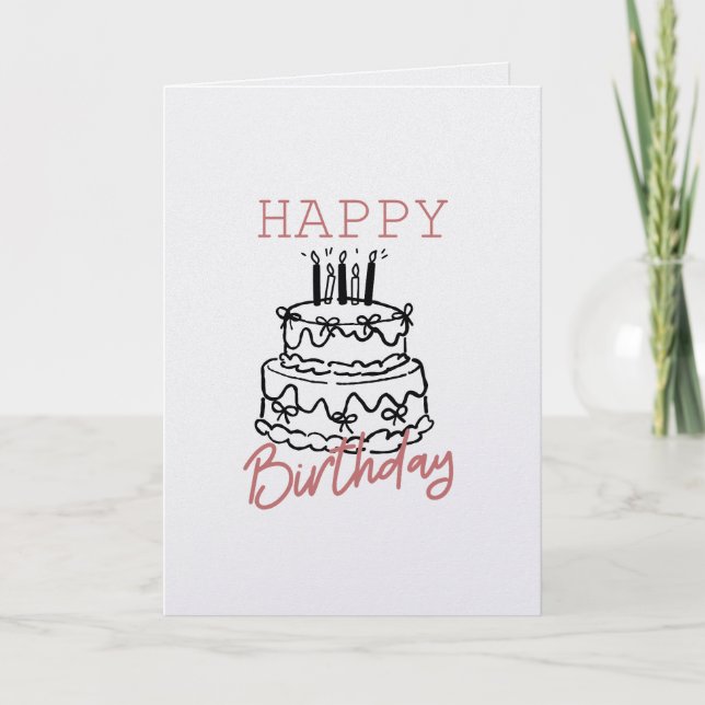 Medium Birthday Card - Minimalist Birthday (Front)