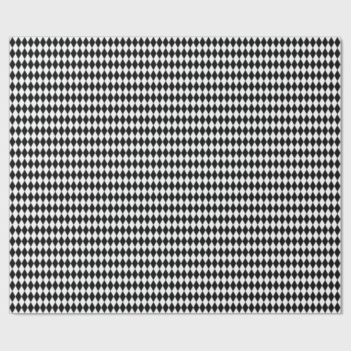 Medium Black and White Harlequin Wrapping Paper | Zazzle
