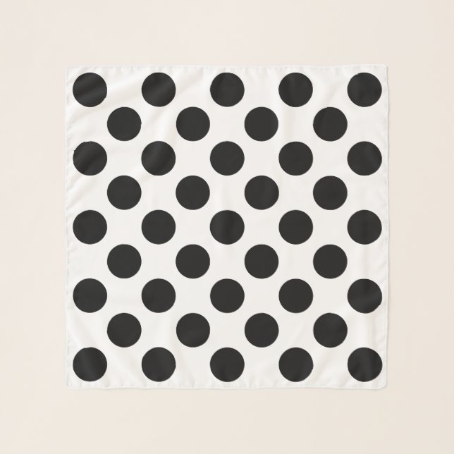 Medium Black Dots on White Jockey Silks Scarf (Front)
