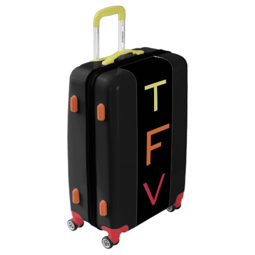 MEDIUM BlackYellowOrangeRed Monogrammed Luggage