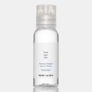 Medium Blue and White In-Person Seminar Logo Hand Sanitizer