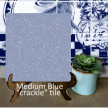 Medium Blue Crackle Glaze Decorator Dedham Delft