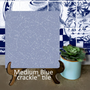 Medium Blue Crackle Glaze Decorator Dedham Delft Ceramic Tile