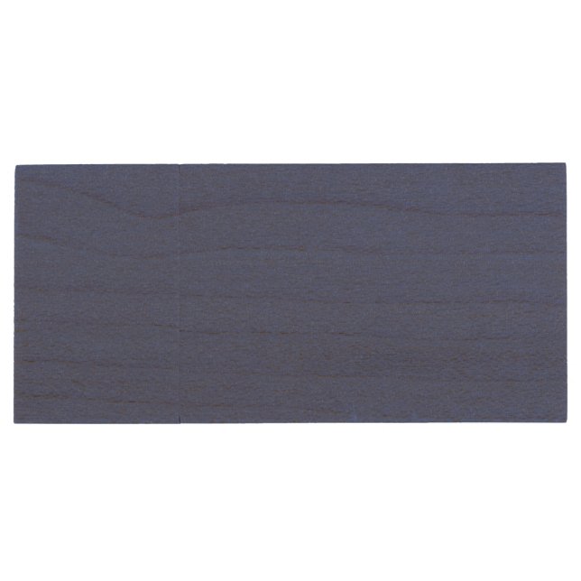 Medium Blue, Dusky Blue USB Wooden Flash Drive (Back)
