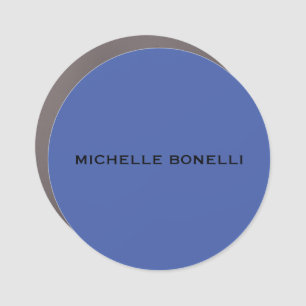 Medium Blue Minimalist Plain Legible Modern Car Magnet