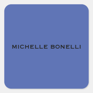Medium Blue Minimalist Plain Legible Modern Square Sticker