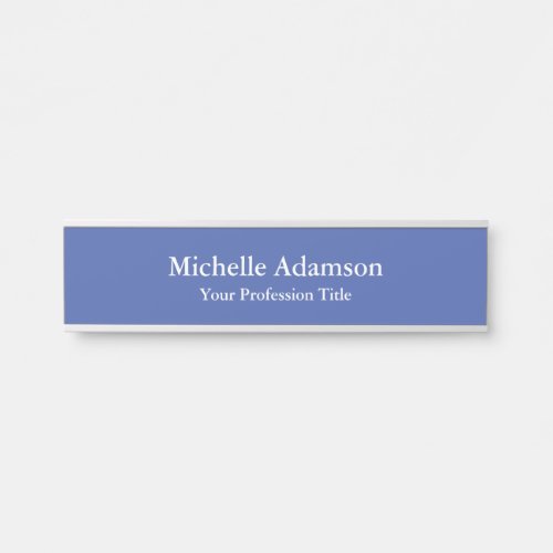 Medium Blue Professional Plain Modern Elegant Door Sign