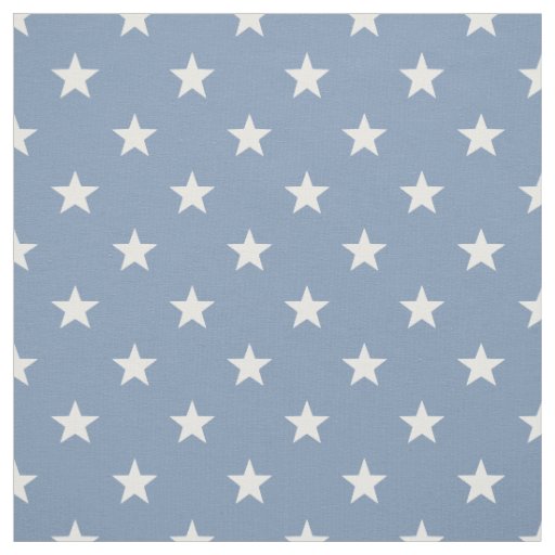 Medium Blue White Stars (small scale) Fabric