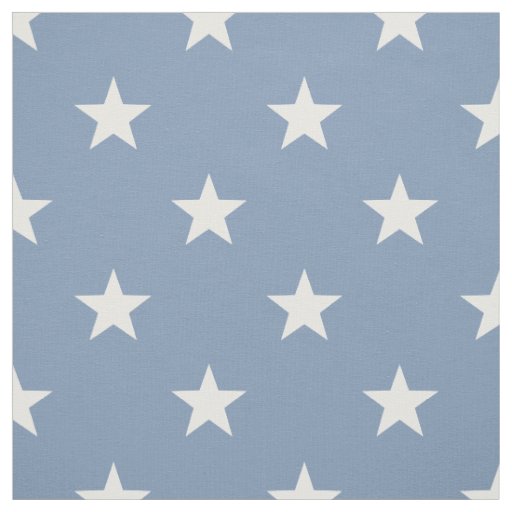 Medium Blue White Stars (small scale) Fabric