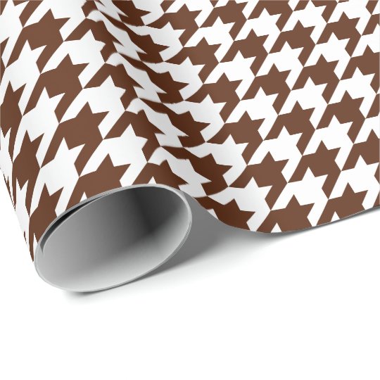 brown and white houndstooth wrapping paper