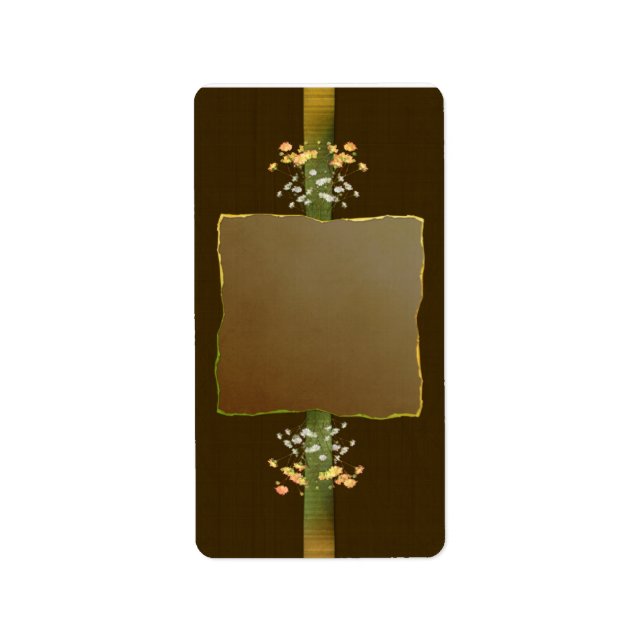 Medium Brown Posies Apothecary Label (Front)