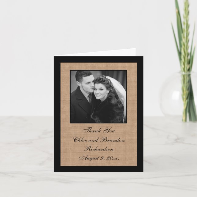 Medium Burlap Thank You Card (Front)