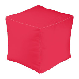 Medium Candy Apple Red Solid Color Pouf