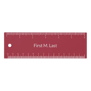 Medium Cardinal Red Solid Color Acrylic Ruler