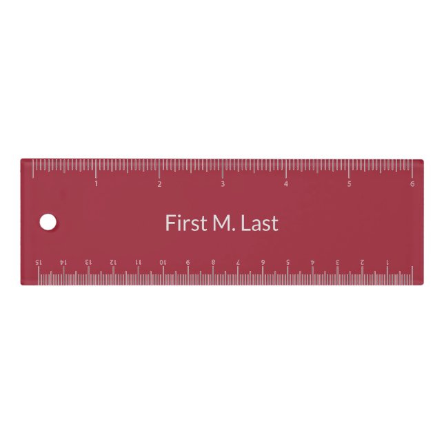 Medium Cardinal Red Solid Color Acrylic Ruler (Front)
