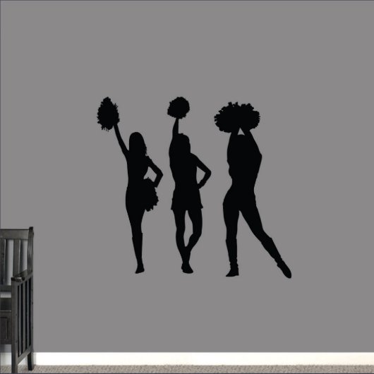Medium Cheerleaders Black Wall Decal (Front)