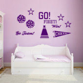 Medium Cheerleading Set Plum Purple Wall Decal (Front)