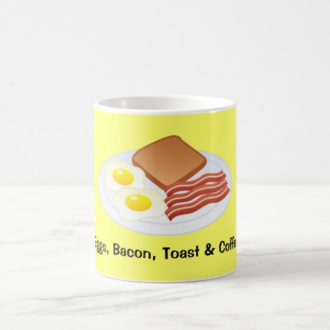 Medium Coffee Cup- Eggs, Bacon, Toast & Coffee Coffee Mug (Center)