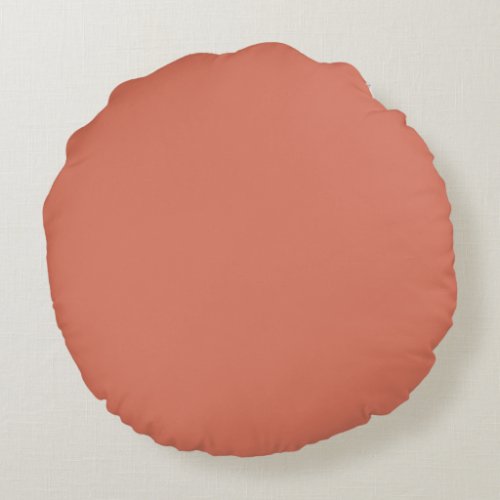 Medium Coral Pink Solid Color Pairs SW 6620 Round Pillow