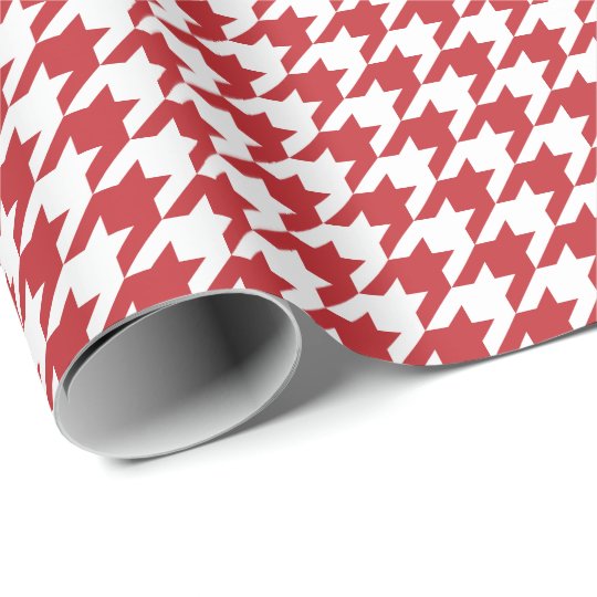 dark red and white houndstooth wrapping paper