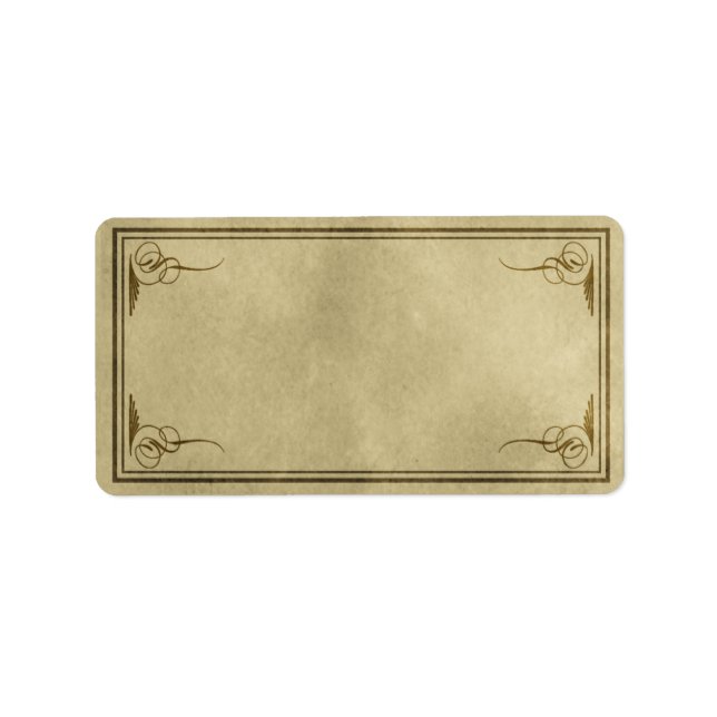 Medium Fancy Corners Apothercary Label (Front)