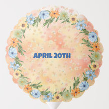 Medium Flower and Butterfly Birthday Balloon