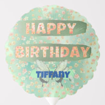 Medium Flower and Butterfly Birthday Balloon